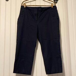 Talbots navy cropped sailor style pants, size 16. Gently worn.